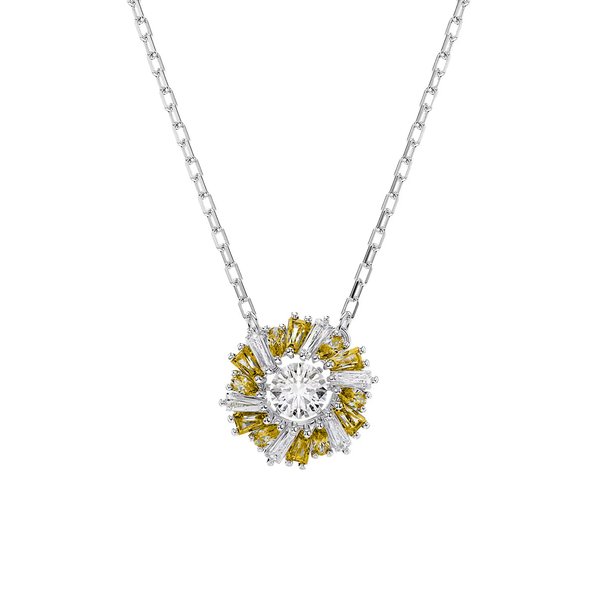 Sapphire Halo Radiant Diamond Necklace