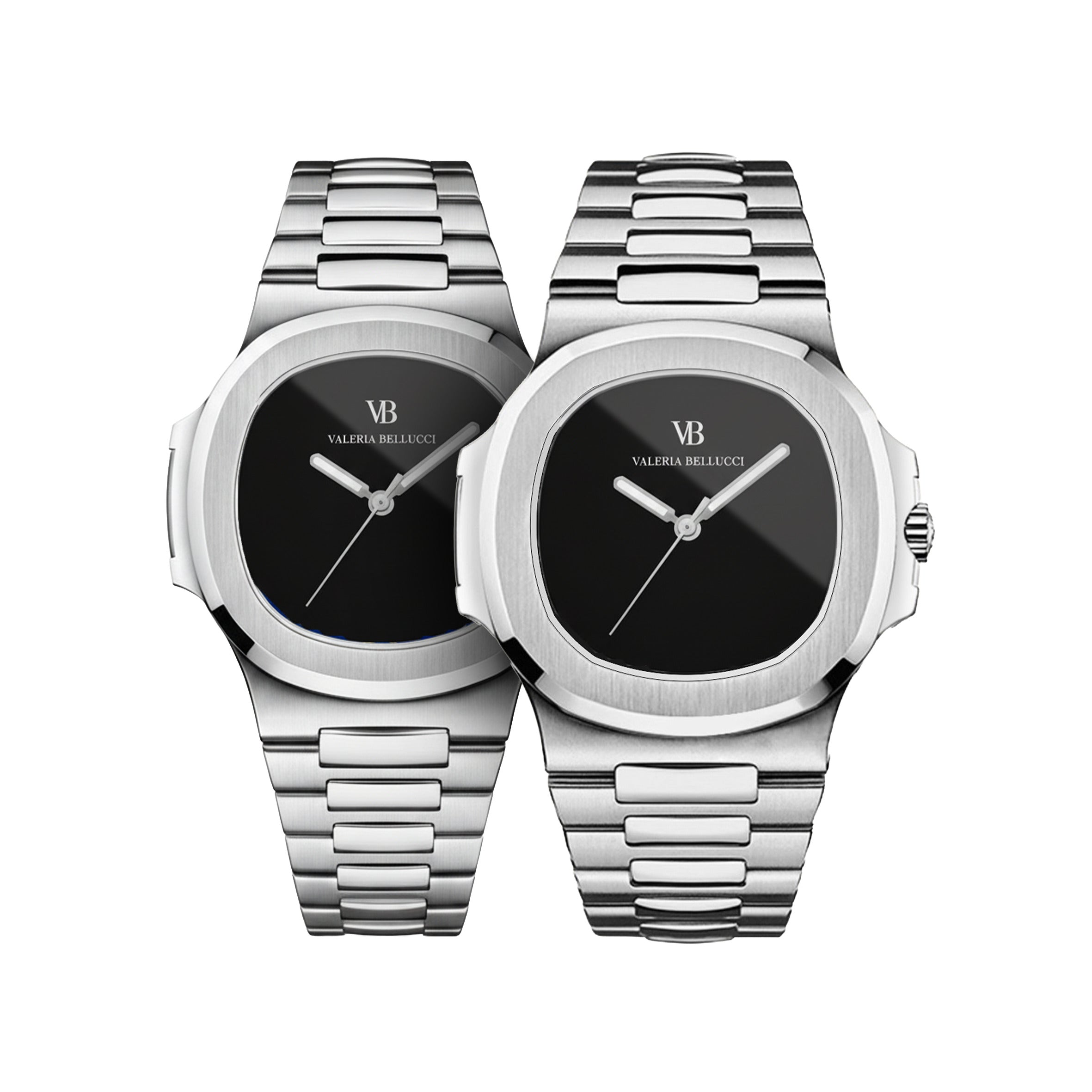 Valeria Bellucci Black Gemstone Couple Watches