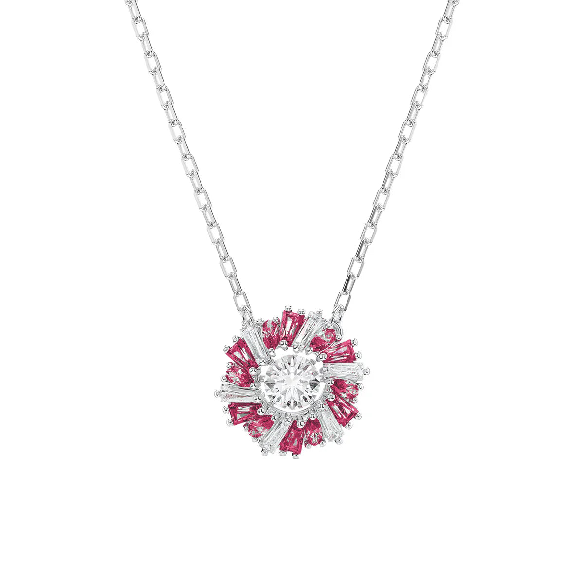 Sapphire Halo Radiant Diamond Necklace